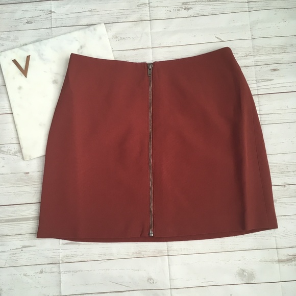 forever 21 womens m burgundy zipper front skirt li - Picture 5 of 5